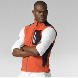 NWT Polo RLX Mens Microfleece Vest Orange Large